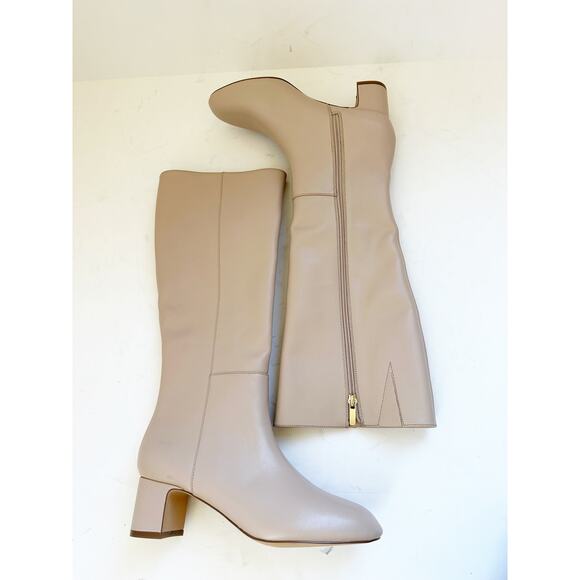 Ann Taylor Shoes - NWOB Ann Taylor Tall Leather Heeled Zip Boots Almond Off White 7m